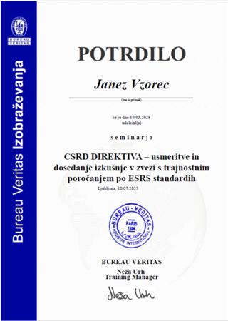 Vzorec potrdila CSRD
