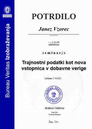 potrdilo o udeležbi