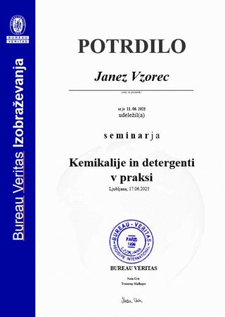 Kemikalije in potrdilo